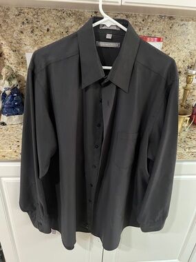 Geoffrey Beene Black L/S Dress Shirt Sz 17-1/2 x  34/35
